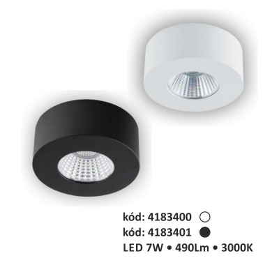 Prisadené LED svietidlo čierna / biela